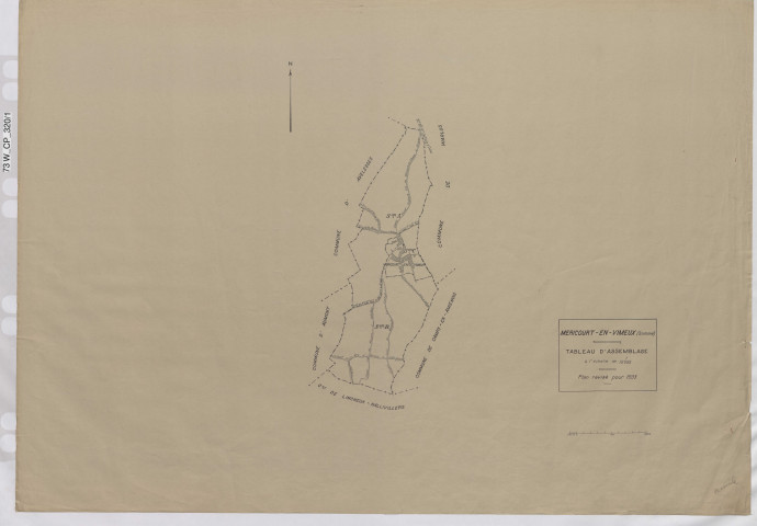 Plan du cadastre rénové - Méricourt-en-Vimeu : tableau d'assemblage (TA)