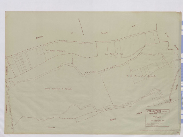 Plan du cadastre rénové - Frémontiers : section E1