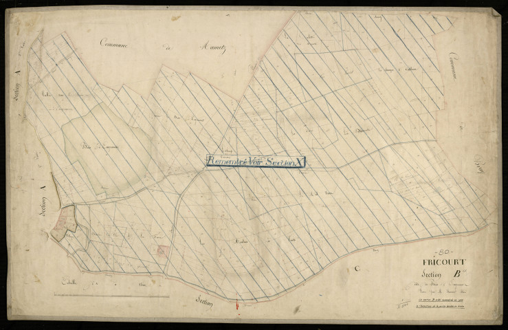 Plan du cadastre napoléonien - Fricourt : Bois d'Engremont (Le), B