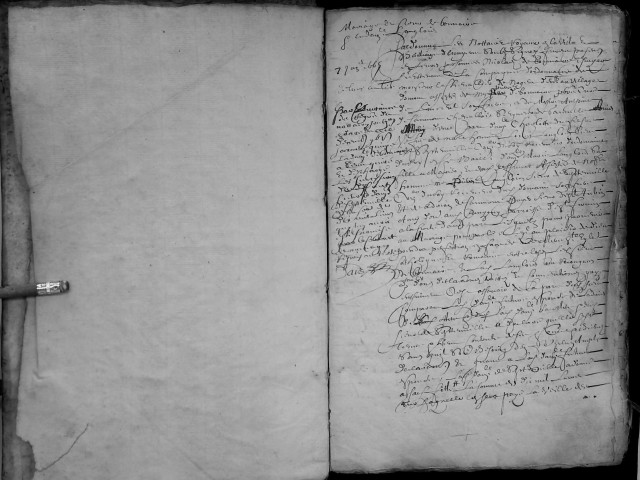 Etude de Me Jean Daiz à Amiens (étude n°22). Minutes de l'année 1665