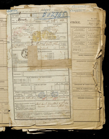 Binet, Maurice André Léonide, né le 03 juillet 1889 à Amiens (Somme), classe 1909, matricule n° 1122, Bureau de recrutement d'Amiens