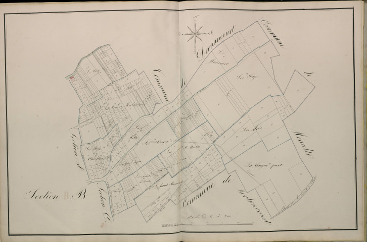 Plan du cadastre napoléonien - Atlas cantonal - Ville-sur-Ancre (Ville-sous-Corbie) : B