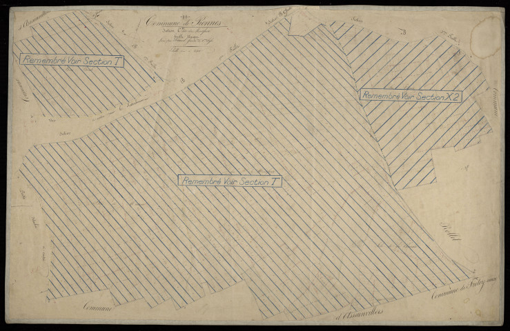 Plan du cadastre napoléonien - Piennes-Onvillers (Piennes) : Montifaux (Les), C