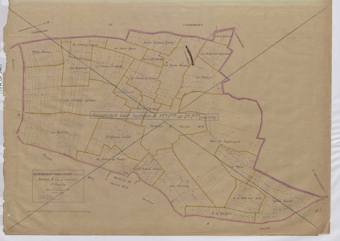 Plan du cadastre rénové - Guyencourt-Saulcourt : section A1