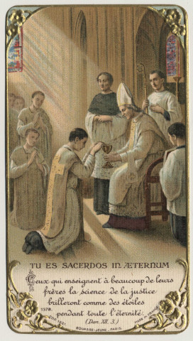 Tu es sacerdos in aeternum. Ceux qui enseignent à beaucoup de leurs frères la science de la justice brilleront comme des étoiles pendant toute l'éternité. La communion d'un prêtre