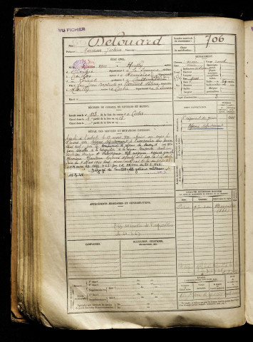 Delouard, Marceau Julien, né le 20 mai 1900 à Heilly (Somme), classe 1920, matricule n° 706, Bureau de recrutement d'Amiens