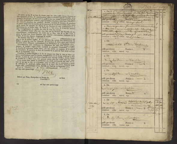 Contrôle des actes du bureau d'Andainville pour la période du 28 mai 1697 au 10 août 1724