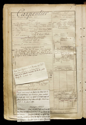 Carpentier, Prosper Henri Léon, né le 29 janvier 1880 à Long (Somme), classe 1900, matricule n° 368, Bureau de recrutement d'Abbeville