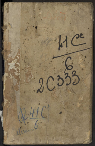 Table du bureau d'Airaines pour la période 1786-1806. Décès et extraits des sépulture