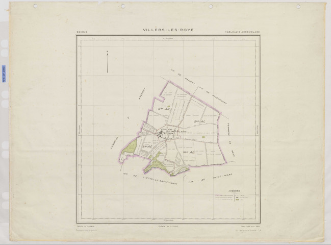 Plan du cadastre rénové - Villers-les-Roye : tableau d'assemblage (TA)