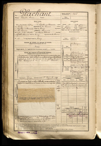 Plachant, Charles Henri, né le 14 juin 1875 à Noyelles-en-Chaussée (Somme), classe 1895, matricule n° 928, Bureau de recrutement d'Abbeville
