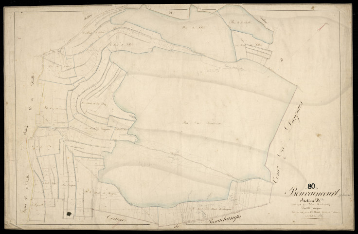 Plan du cadastre napoléonien - Bouvaincourt-sur-Bresle (Bouvaincourt) : Bois de Bouvaincourt (Le), B