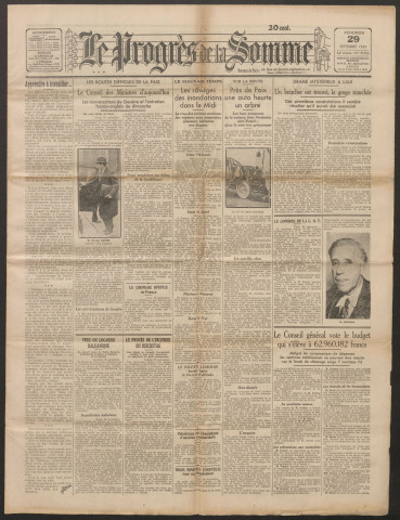 Le Progrès de la Somme, numéro 19755, 29 septembre 1933