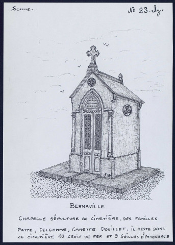 Bernaville : chapelle sépulture au cimetière - (Reproduction interdite sans autorisation - © Claude Piette)