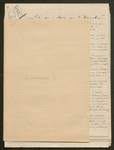 Témoignage de Gireaudeau, J. (Brancardier mitrailleur) et correspondance avec Jacques Péricard