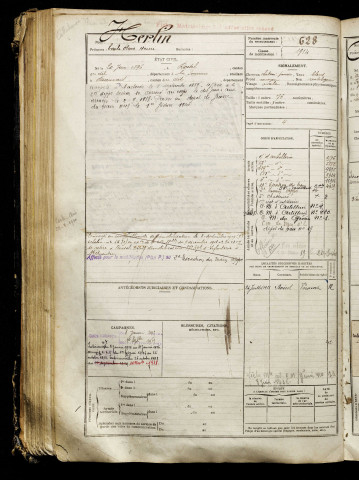 Herlin, Emile Oscar Henri, né le 20 juin 1896 à Roisel (Somme), classe 1916, matricule n° 628, Bureau de recrutement de Péronne