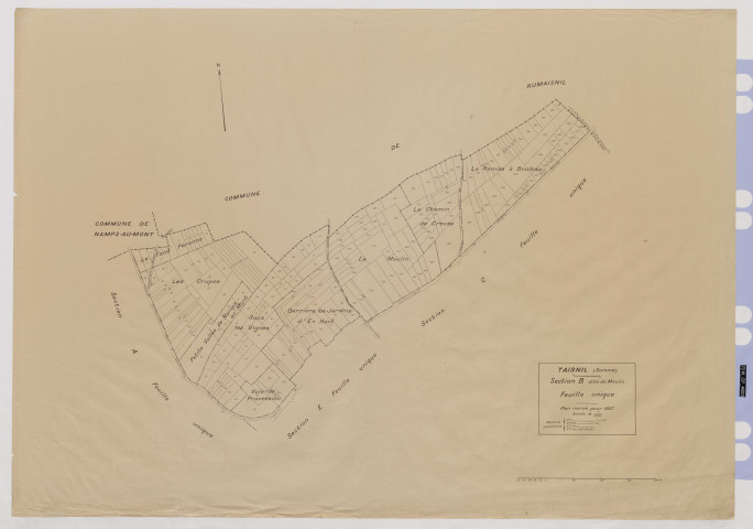 Plan du cadastre rénové - Namps-Maisnil (Taisnil) : section B