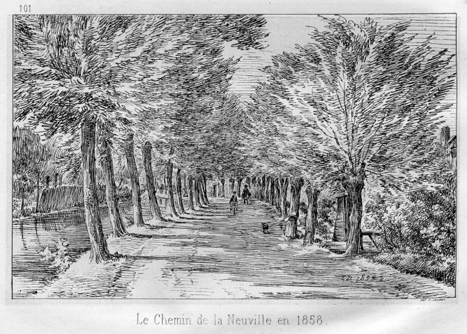 Le chemin de la Neuville en 1858