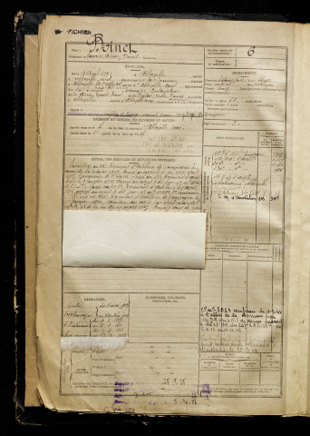 Boinet, Maurice Adrien Denis, né le 18 avril 1898 à Abbeville (Somme), classe 1918, matricule n° 6, Bureau de recrutement d'Abbeville