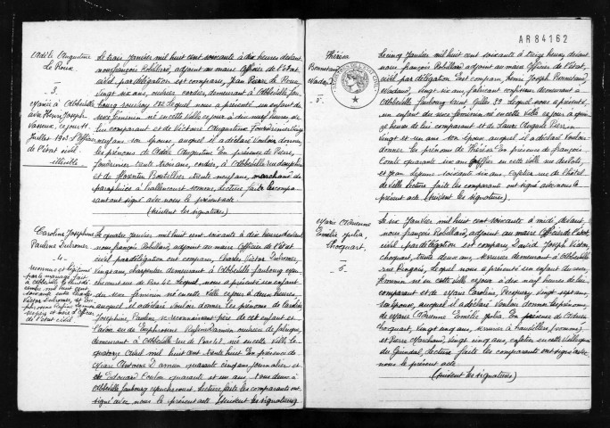 Abbeville : naissances, mariages, décès