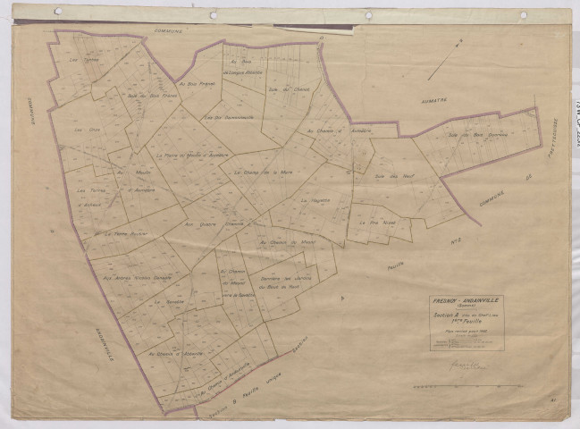 Plan du cadastre rénové - Fresnoy-Andainville : section A1
