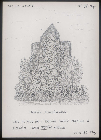 Houvin-Houvigneul (Pas-de-Calais) : ruines de l'église Saint-Maclou - (Reproduction interdite sans autorisation - © Claude Piette)