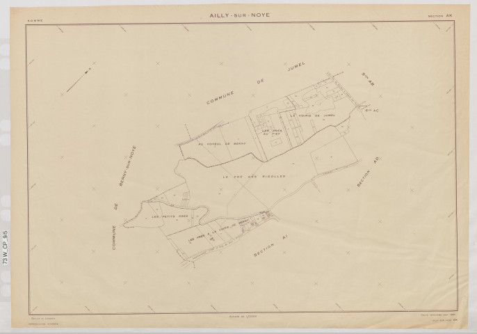 Plan du cadastre rénové - Ailly-sur-Noye : section AK