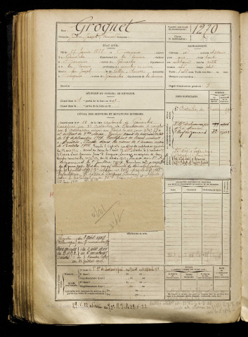 Grognet, Julien Joseph Fernand, né le 27 janvier 1888 à Dargnies (Somme), classe 1908, matricule n° 1270, Bureau de recrutement d'Abbeville