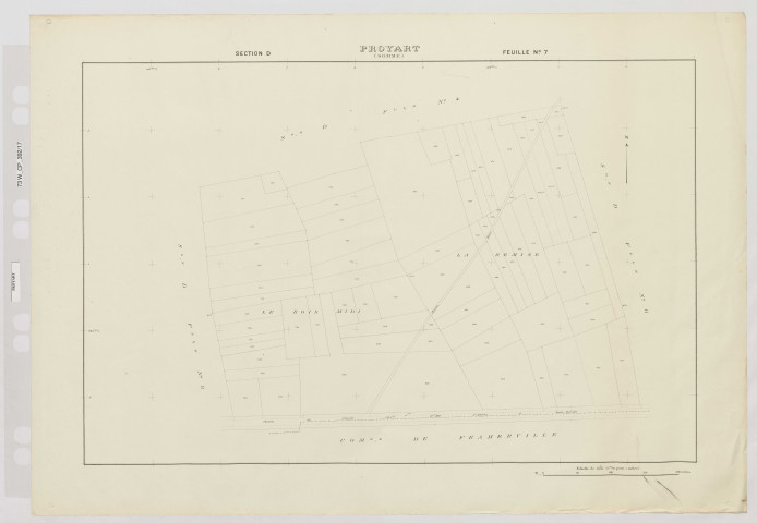 Plan du cadastre rénové - Proyart : section D7