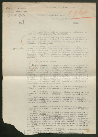 Témoignage de Cubat, Marc (Maréchal des logis) et correspondance avec Jacques Péricard