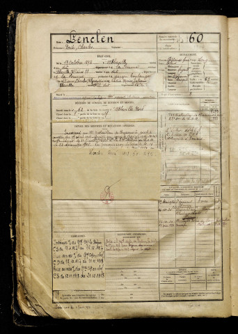 Lenclen, René Charles, né le 13 octobre 1898 à Abbeville (Somme), classe 1918, matricule n° 60, Bureau de recrutement d'Abbeville
