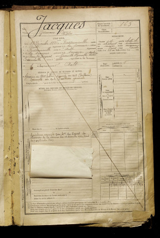 Jacques, Germain Joseph Cléophas, né le 11 décembre 1880 à Fressenneville (Somme), classe 1900, matricule n° 865, Bureau de recrutement d'Abbeville