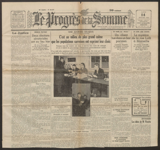 Le Progrès de la Somme, numéro 20217, 14 janvier 1935