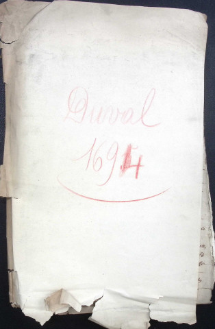 Etude de Me Jean Duval à Amiens (étude n°8). Minutes de l'année 1694