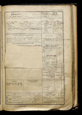 Caron, Jean Joseph Narcisse, né le 08 juin 1898 à Autheux (Somme), classe 1918, matricule n° 727, Bureau de recrutement d'Abbeville