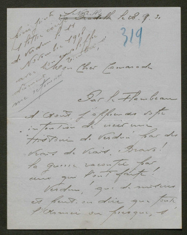 Témoignage de Mignot, Marcel (Téléphoniste) et correspondance avec Jacques Péricard