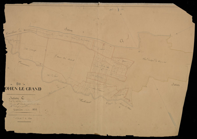 Plan du cadastre napoléonien - Frohen-sur-Authie (Frohen-le-Grand) : Chef-lieu (Le), C