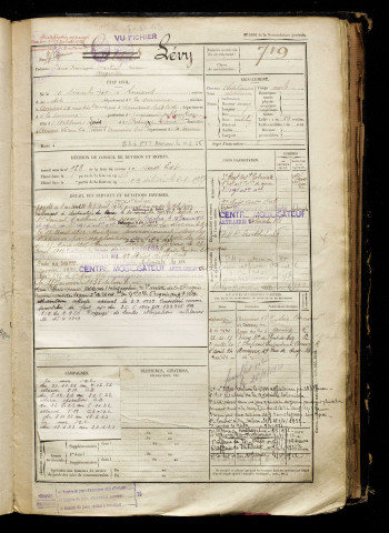 Lévy, Pierre François Martial Augustin, né le 26 décembre 1901 à Amiens (Somme), classe 1921, matricule n° 719, Bureau de recrutement d'Amiens