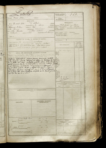 Potelle, André Julien, né le 29 août 1900 à Albert (Somme), classe 1920, matricule n° 169, Bureau de recrutement de Péronne