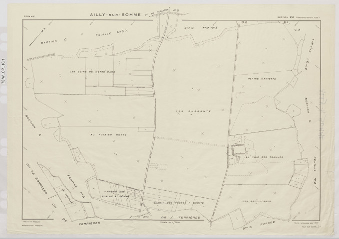 Plan du cadastre rénové - Ailly-sur-Somme : section ZA