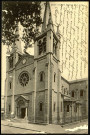 Carte postale intitulée "Vichy. Eglise Saint-Louis". Correspondance de Raymond Paillart au curé de Moyencourt-lès-Poix