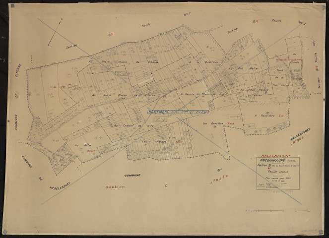 Plan du cadastre rénové - Hallencourt (Hocquincourt) : section D
