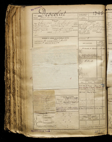 Descolat, Joseph Ambroise, né le 01 août 1897 à Arvillard (Savoie), classe 1917, matricule n° 1346, Bureau de recrutement d'Abbeville