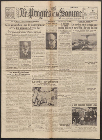 Le Progrès de la Somme, numéro 20422, 8 août 1935