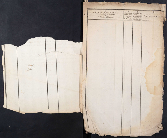 Tables des décès et extraits de sépulture du bureau de Conty pour la période 1739-1771