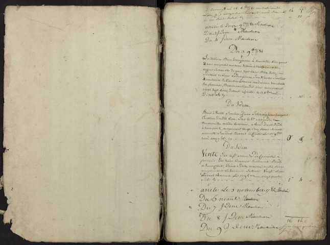 Centième denier du bureau d'Andainville pour la période du 5 novembre 1782 au 22 mars 1784