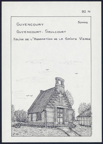 Guyencourt (Guyencourt-Saulcourt) : église de l'assomption de la Sainte-Vierge - (Reproduction interdite sans autorisation - © Claude Piette)