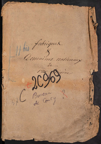 Tables des baux de gens de mains-morte du bureau de Conty pour la période 1753-1789