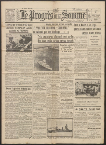 Le Progrès de la Somme, numéro 22006, 21 décembre 1939