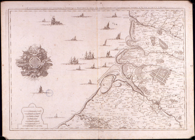 Carte particulière des environs d'Abbeville, Montreuil, avec les embouchures des rivières de Somme, d'Authie et de la Canche